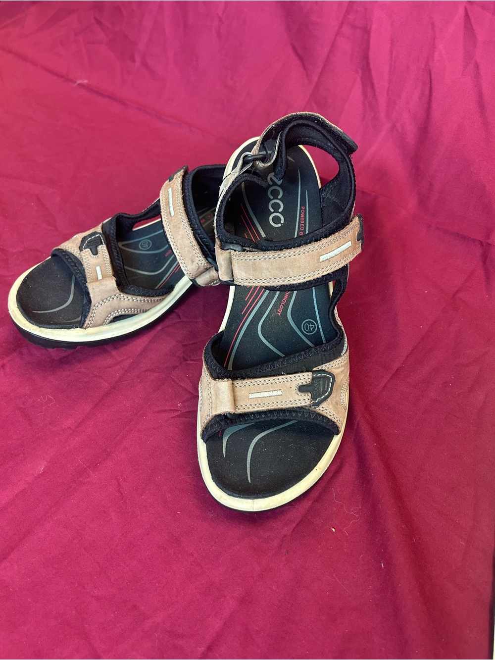 Ecco Sandals SZ 9/40 - Needs Heel Strap Repair